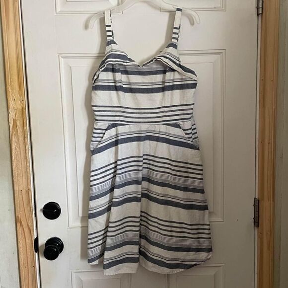 Francesca Jun & Ivy Dress Striped A-line Summer Dress Large - Picture 1 of 5